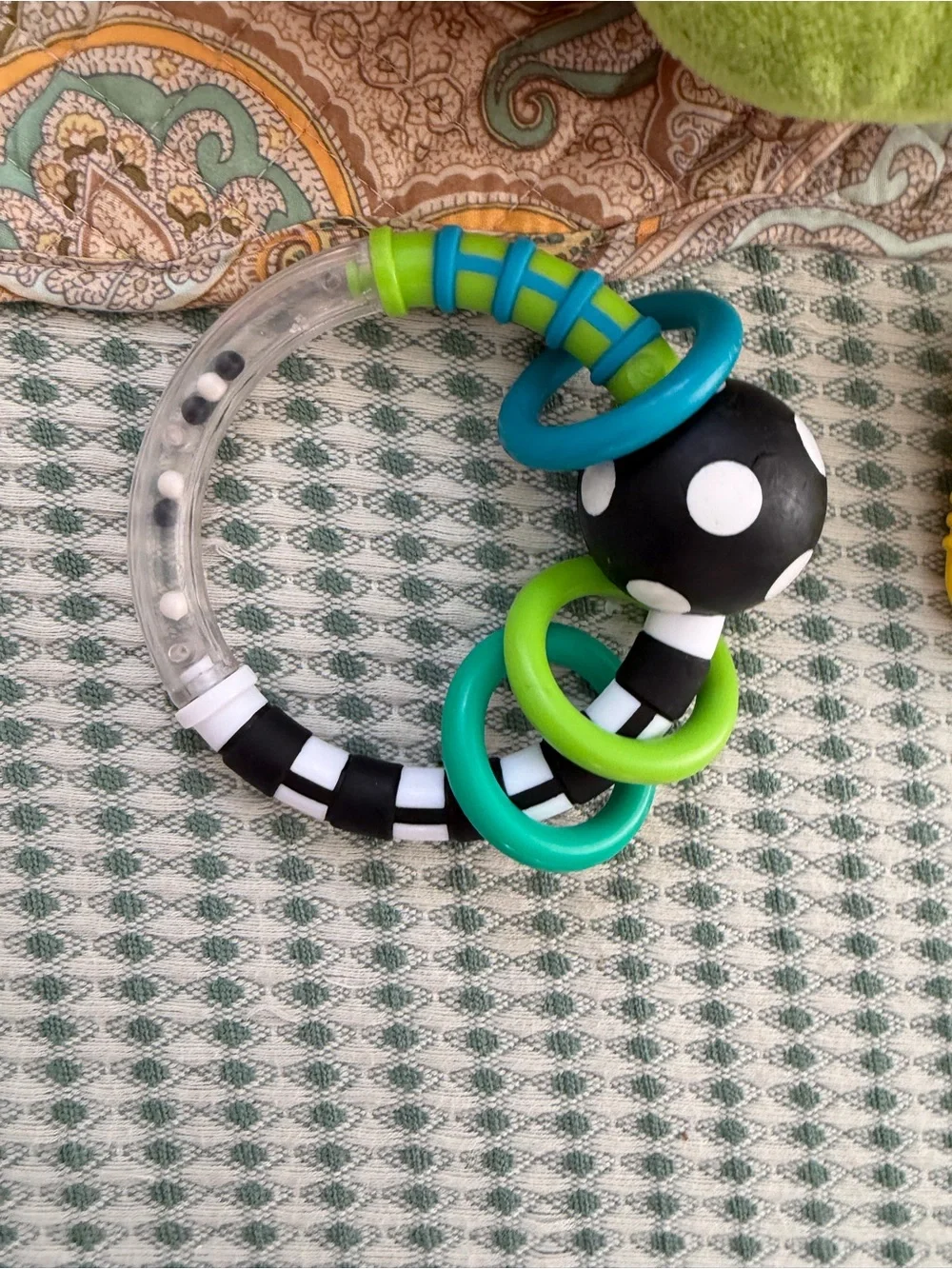 Melissa & Doug Flip Fish, Sassy Baby Rattlin Ring, Teething Baby toys bundle